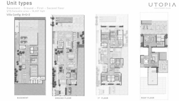 Villa floor plan, 6 bedrooms in UTOPIA No. 11007 (2D)